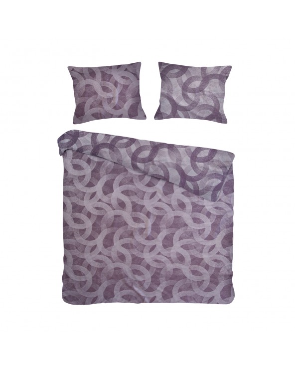 Pościel bawełna 200x220 + 2x70x80 Spoty Purple Jaquard Darymex