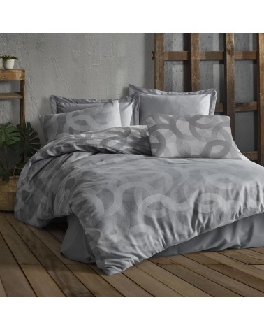 Pościel bawełna 200x220 + 2x70x80 Spoty Grey Jaquard Darymex