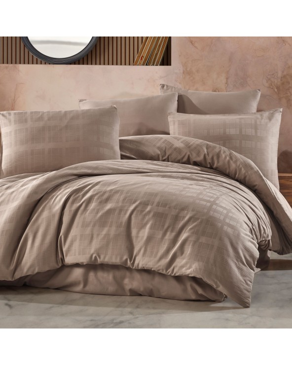 Pościel satyna bawełniana 140x200 + 1x70x80 Marsela Light Brown Exclusive Darymex