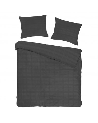 Pościel satyna bawełniana 200x220 + 2x70x80 Marsela Anthracite Exclusive Darymex