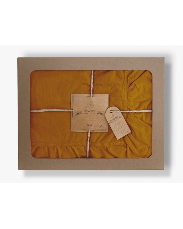 Ekskluzywna pościel bawełna 200x220 + 2x70x80 STONEWASHED Mustard Darymex