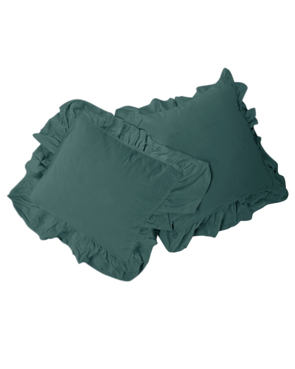 Poszewka bawełniana 40x40 x2 szt STONEWASHED dark green Darymex