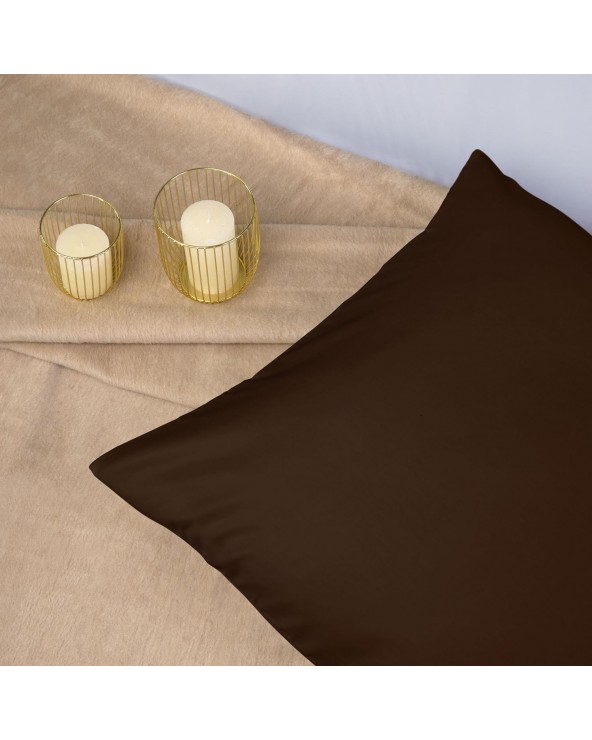 Poszewka satyna bawełniana 50x70 brąz Darymex