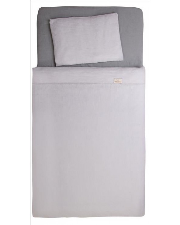 Pościel muślinowa 100x135 + 40x60 popielata BabyMatex