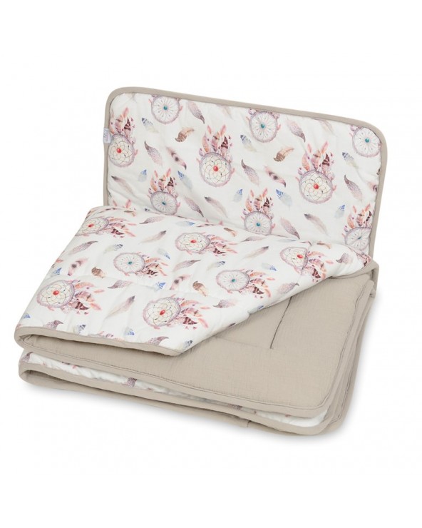 Komplet muślinowy 80x100 + 30x40 cappucino/łapacz snów z wypełnieniem BabyMatex