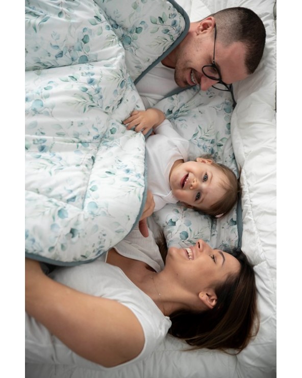 Komplet muślinowy 100x135 + 40x60 miętowy/łapacz snów z wypełnieniem BabyMatex
