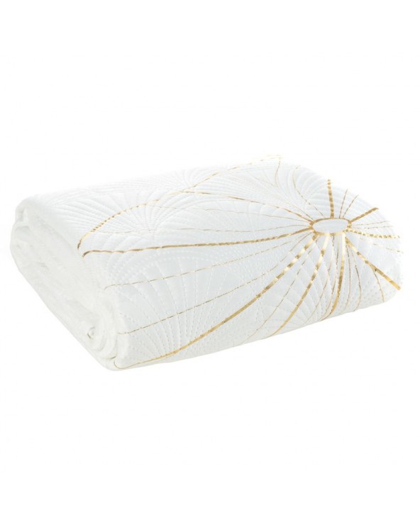 Narzuta velvet 220x240 Lotos 3 biała/złota Eurofirany