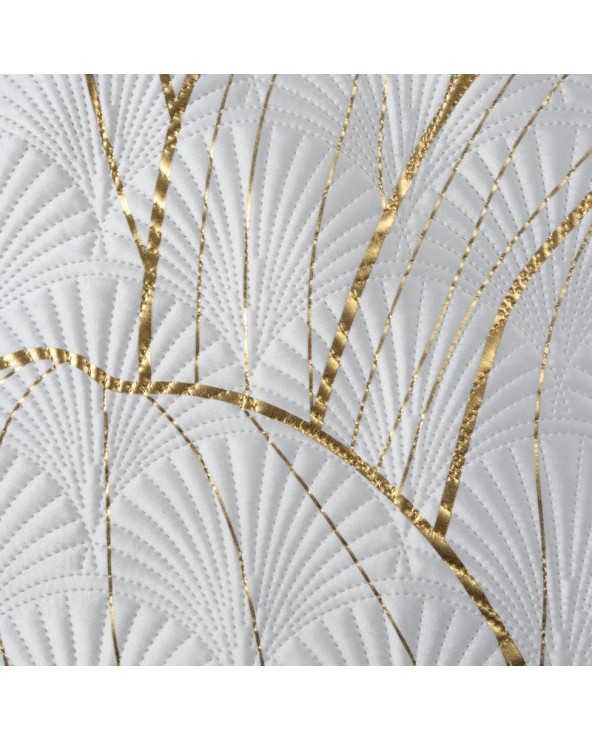 Narzuta velvet 220x240 Lotos 3 biała/złota Eurofirany