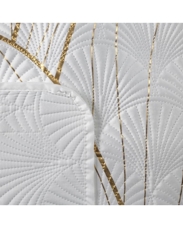 Narzuta velvet 220x240 Lotos 3 biała/złota Eurofirany