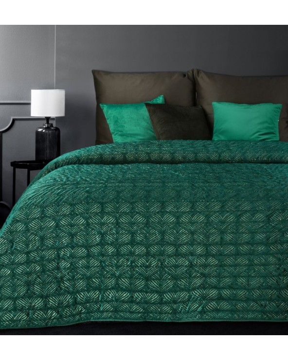 Narzuta velvet 220x240 Luna ciemnozielona Eurofirany