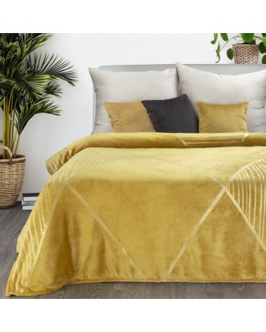 Koc pluszowy 150x200 Ginko 3 miodowy Eurofirany