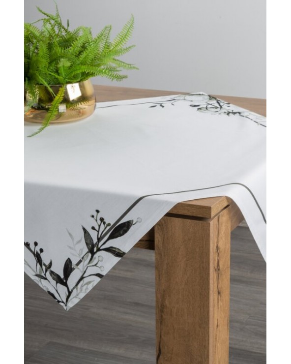 Obrus bawełniany 85x85 Natu 4 biały/zielony Eurofirany