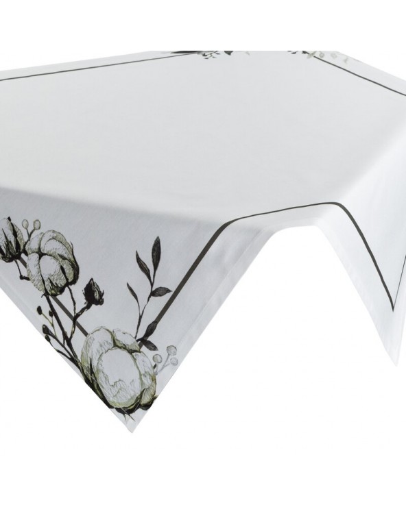 Obrus bawełniany 85x85 Natu 4 biały/zielony Eurofirany