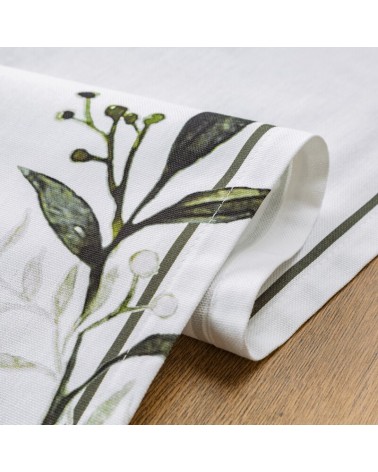 Obrus bawełniany 85x85 Natu 4 biały/zielony Eurofirany