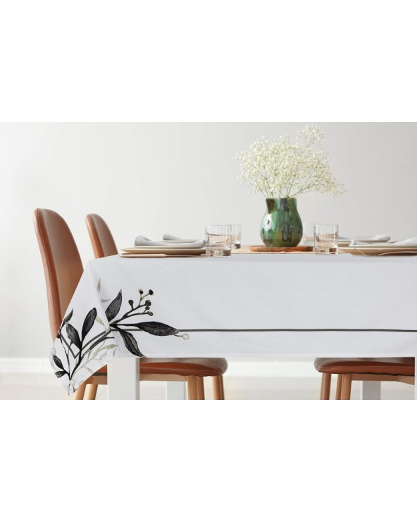 Obrus bawełniany 85x85 Natu 4 biały/zielony Eurofirany