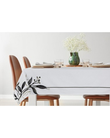 Obrus bawełniany 85x85 Natu 4 biały/zielony Eurofirany