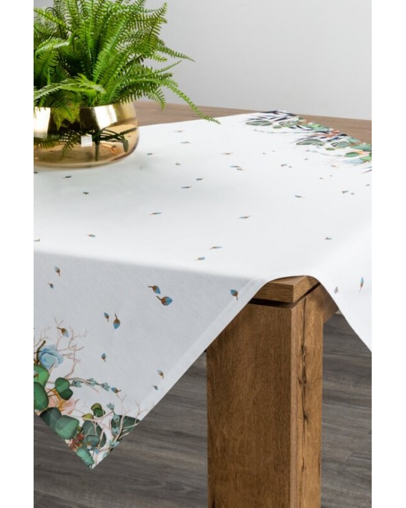 Obrus bawełniany 85x85 Natu 5 biały/zielony Eurofirany