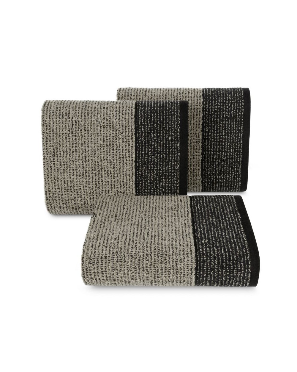 Ręcznik bawełna 70x140 Leon czarny/grafitowy Eurofirany