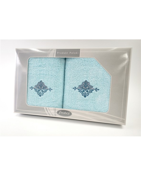 Ręcznik bawełna 50x100 + 70x140 kpl 2 szt Frotex Gift w3 Aqua Greno 