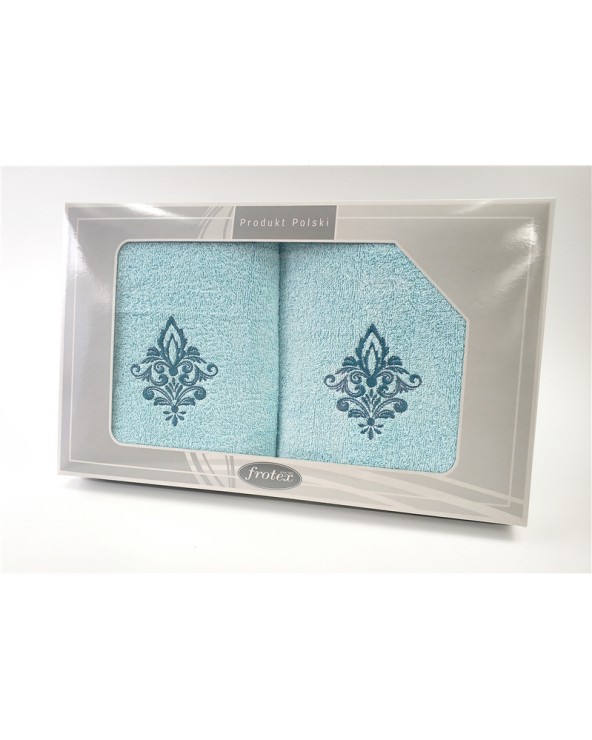 Ręcznik bawełna 50x100 + 70x140 kpl 2 szt Frotex Gift w5 Aqua Greno 