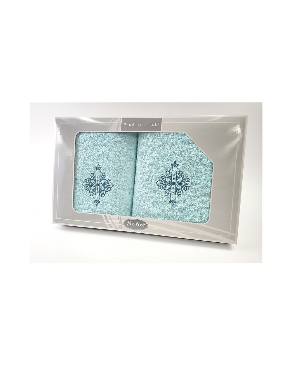 Ręcznik bawełna 50x100 + 70x140 kpl 2 szt Frotex Gift w6 Aqua Greno 