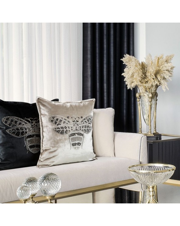 Poszewka velvet 45x45 Royal 2 ciemnobeżowa Eurofirany