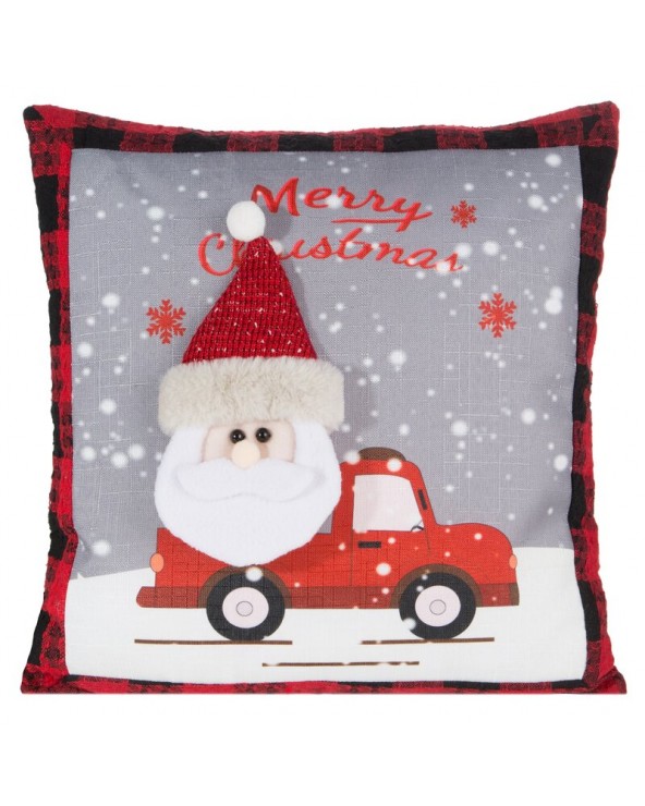 Poszewka Boże Narodzenie 45x45 Santa srebrna Eurofirany 