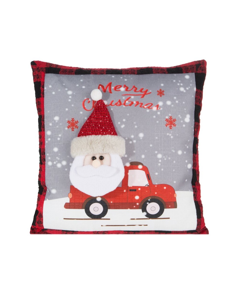 Poszewka Boże Narodzenie 45x45 Santa srebrna Eurofirany 