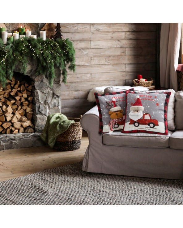 Poszewka Boże Narodzenie 45x45 Santa srebrna Eurofirany 