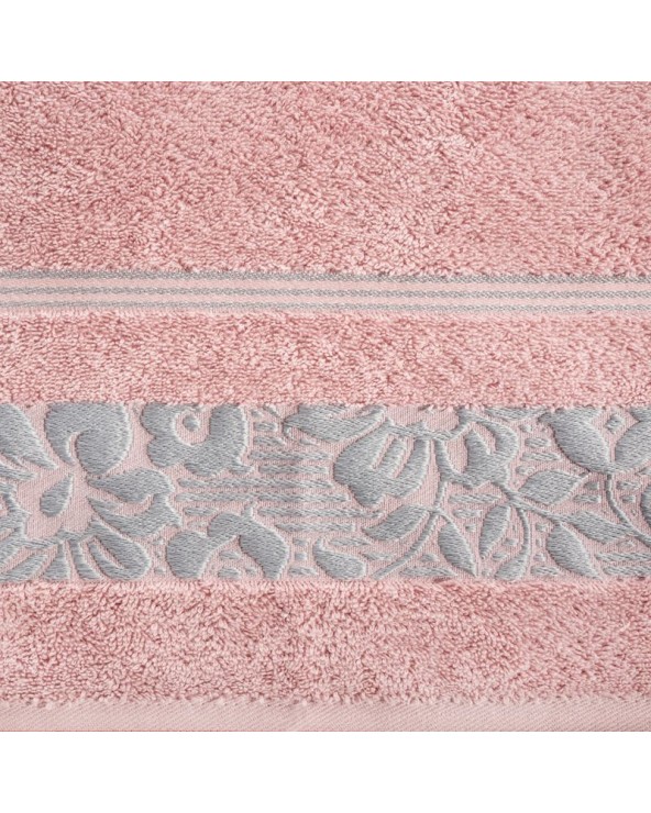 Ręcznik bawełna 50x90 Sylwia pudrowy/srebrny Eurofirany 
