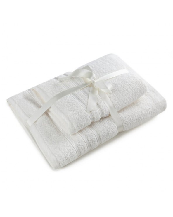 Ręcznik bawełna 50x90 + 70x140 kpl 2 szt Loca biały Eurofirany 