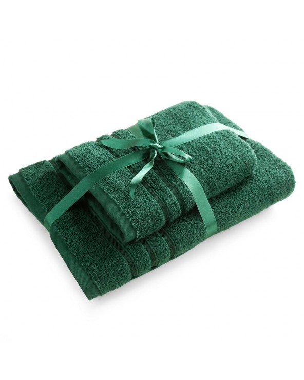 Ręcznik bawełna 50x90 + 70x140 kpl 2 szt Loca ciemnozielony Eurofirany 