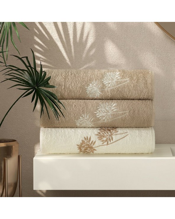 Ręcznik bawełna 30x50 + 50x90 + 70x140 kpl 3 szt Acelia biały/grafitowy Eurofirany 