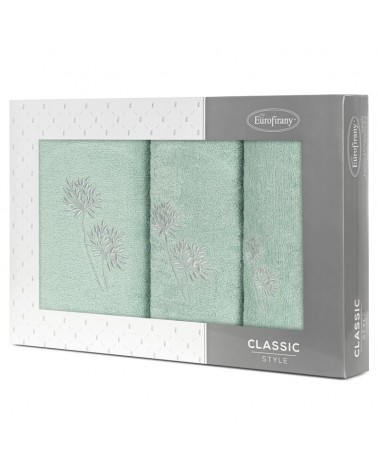 Ręcznik bawełna 30x50 + 50x90 + 70x140 kpl 3 szt Acelia miętowy/srebrny Eurofirany 