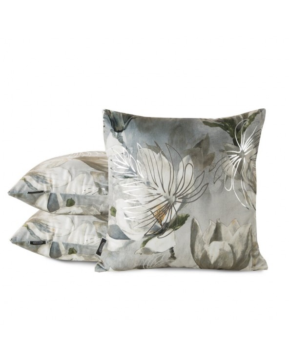 Poszewk velvet 40x40 Sandy stalowa/srebrna Eurofirany