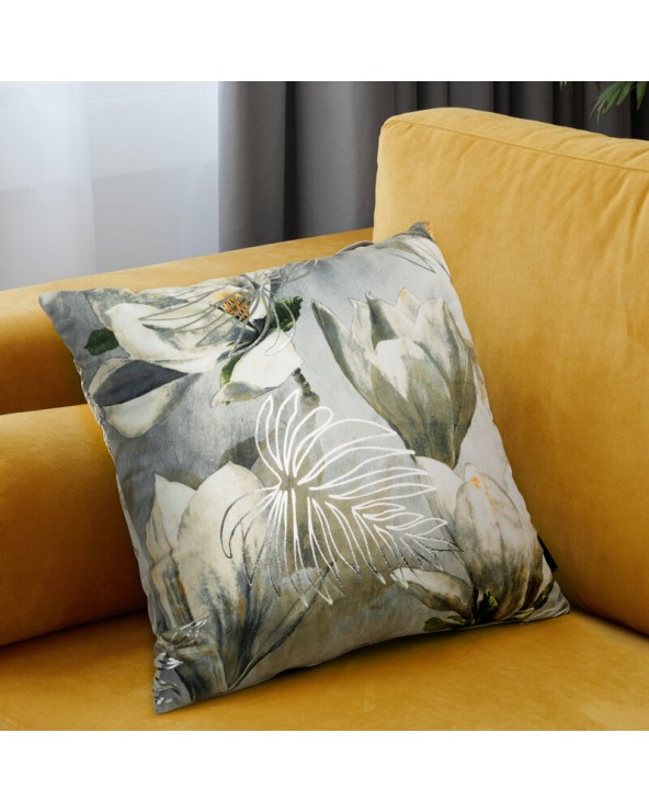 Poszewk velvet 40x40 Sandy stalowa/srebrna Eurofirany