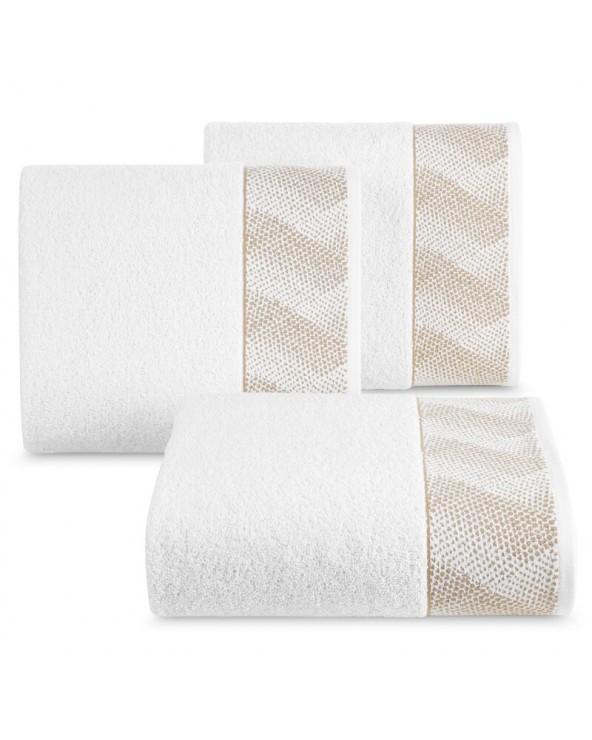 Ręcznik bawełna 70x140 Blanca 12 biały/złoty Eurofirany 