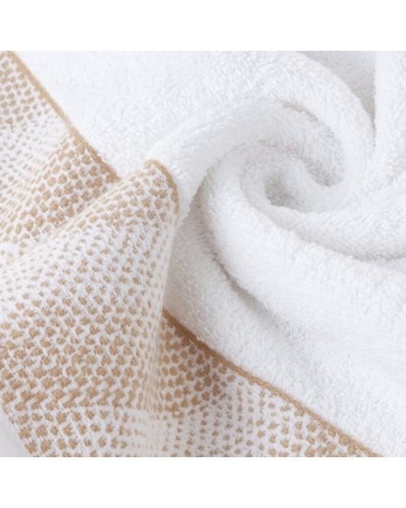 Ręcznik bawełna 70x140 Blanca 12 biały/złoty Eurofirany 