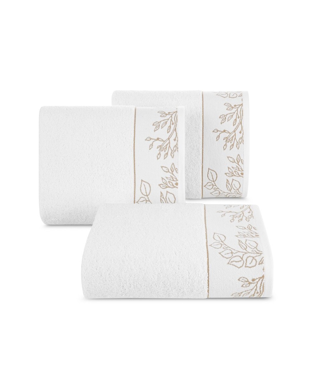 Ręcznik bawełna 50x90  Blanca 7 biały/złoty Eurofirany 