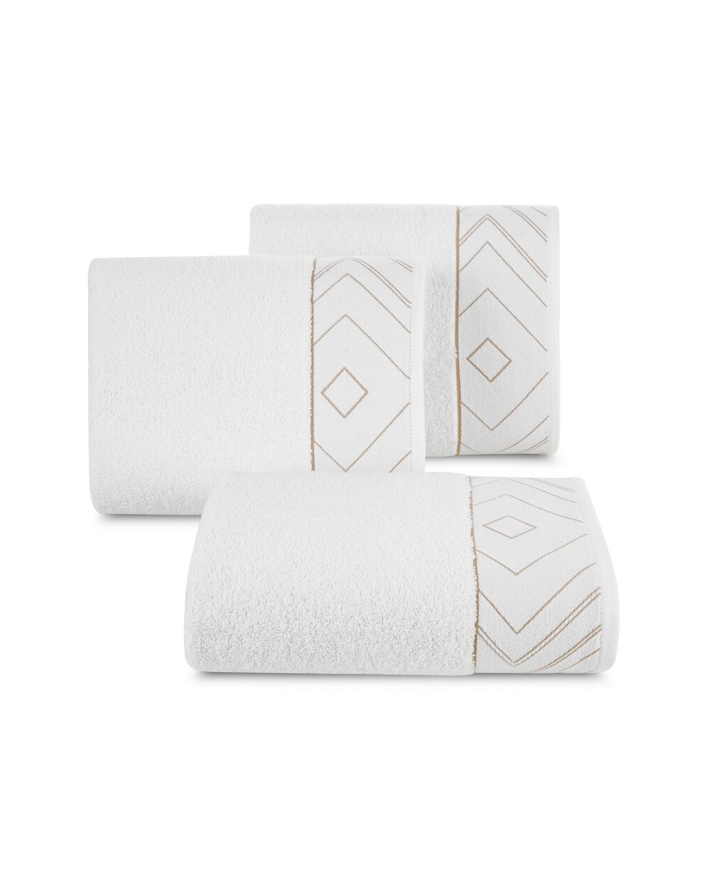 Ręcznik bawełna 70x140 Blanca 9 biały/złoty Eurofirany 