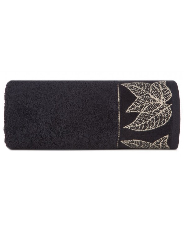 Ręcznik bawełna 50x90 Viktoria 8 czarny/złoty Eurofirany 