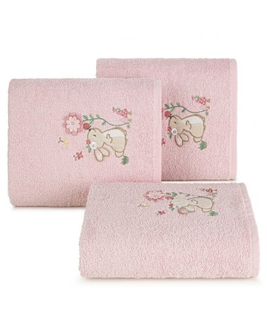 Ręcznik bawełniany z kapturkiem 100x100 Baby 47 różowy Eurofirany 
