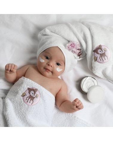 Ręcznik bawełniany z kapturkiem 100x100 Baby 52 biały Eurofirany 