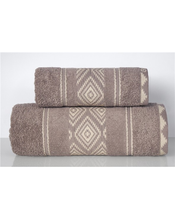 Ręcznik bawełna 70x130 Azteka brązowy Greno