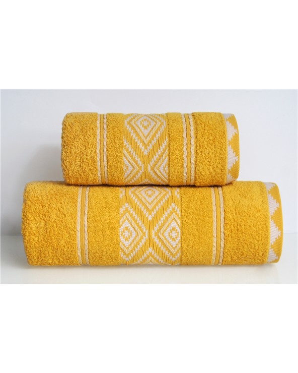 Ręcznik bawełna 70x130 Azteka kurkuma Greno