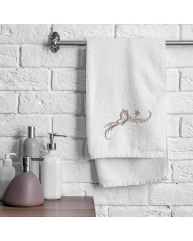 Ręcznik bawełna 30x50 + 50x90 + 70x140 kpl 3 szt Fairy beżowy/kremowy Eurofirany
