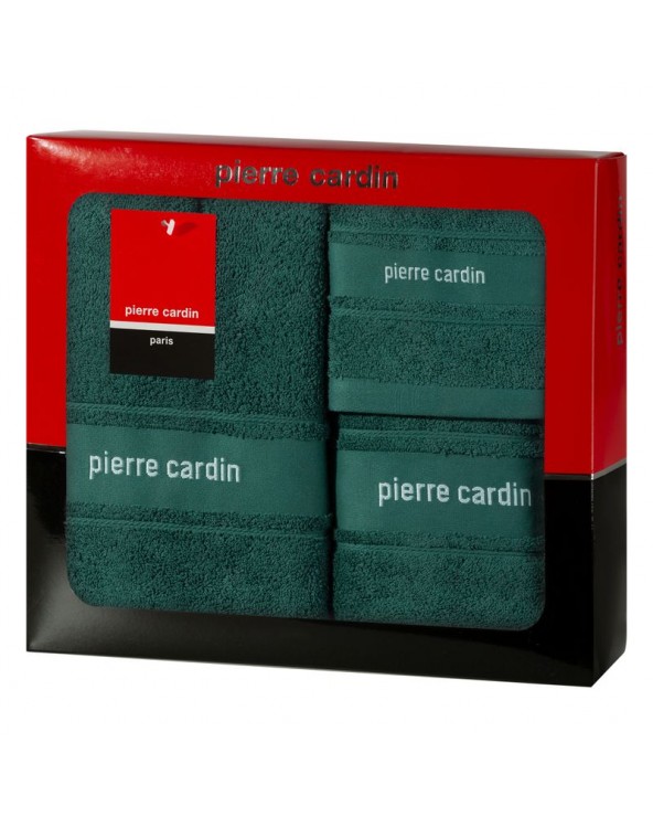 Ręcznik bawełna 30x50 + 50x90 + 70x140 kpl 3 szt Pierre Cardin Nel ciemnoturkusowy Eurofirany