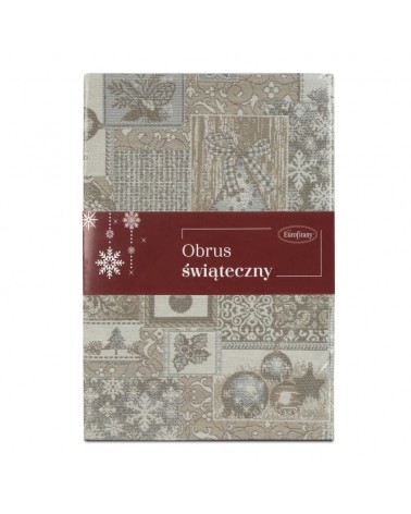 Obrus 85x85 Noel 3 srebrny Eurofirany 