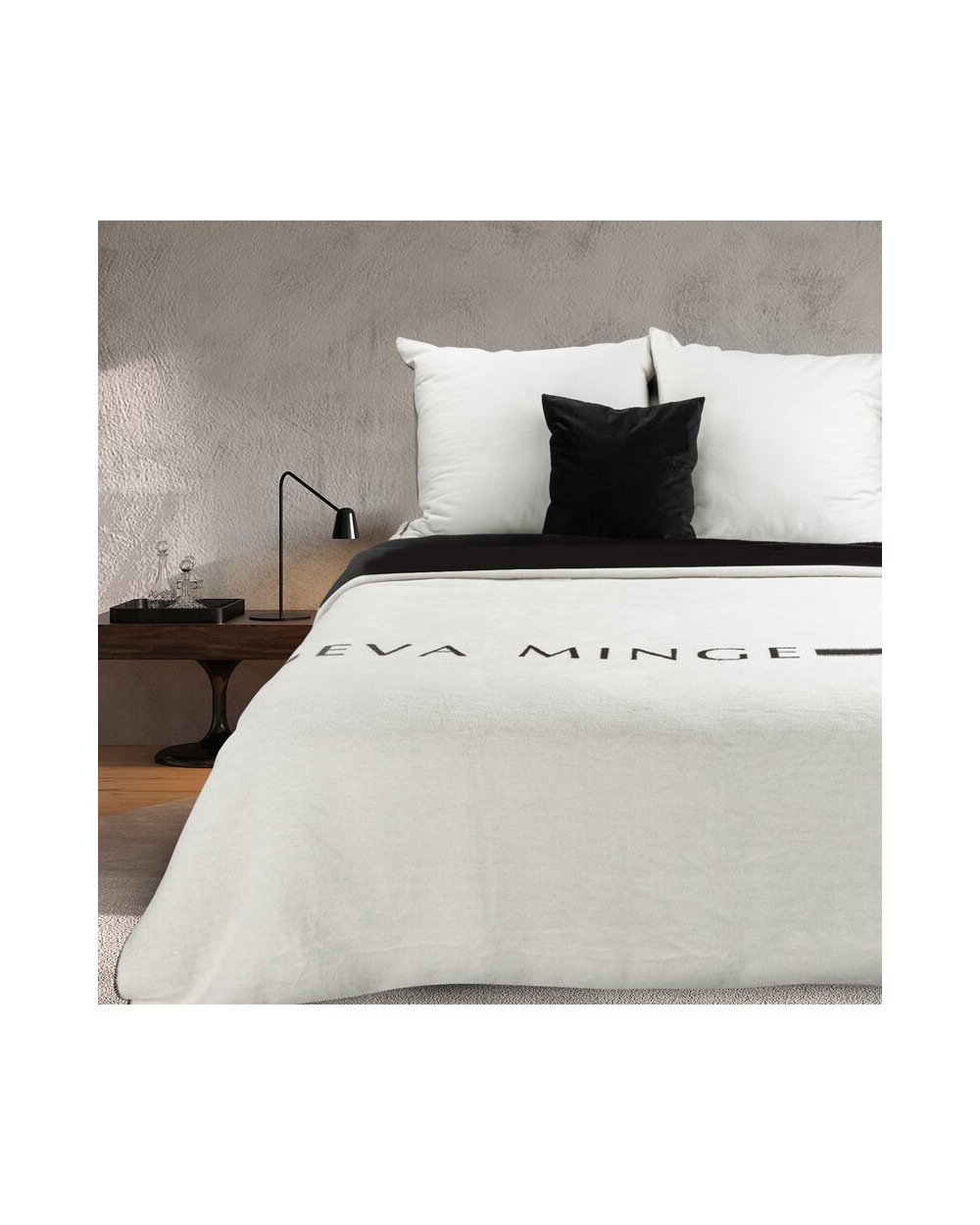 Koc bawełniany 220x240 Silk 7 biały/czarny Eurofirany 