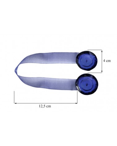 Upinacz do zasłon z magnesem kryształ M/19 granatowy Eurofirany 